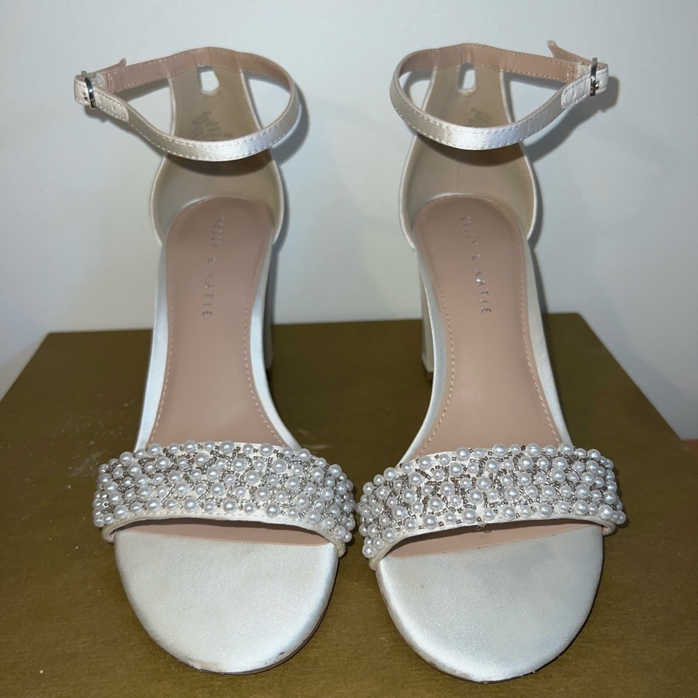 White pearl heels